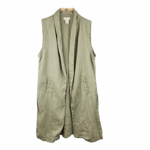 St. Tropez Olive Sleeveless Cardigan